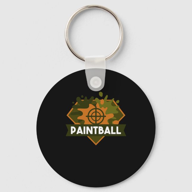 Paintball Military Target Paintball Marker Gift Keychain (Front)