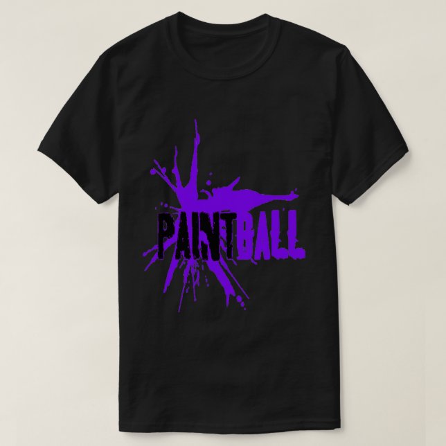 Paintball neon purple blk T-Shirt (Design Front)