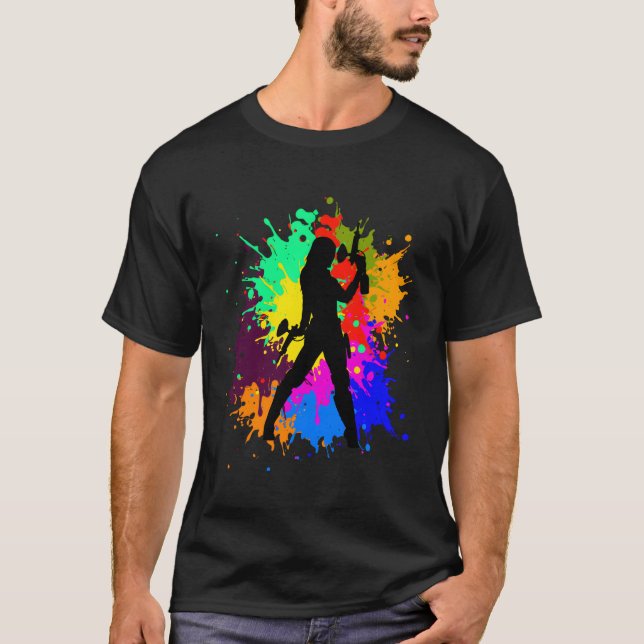 Paintball Paint Shooting Paintballer Air Gun T-Shirt (Front)