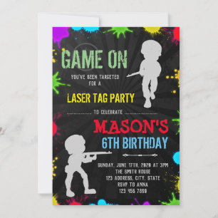 Paintball party birthday invitation
