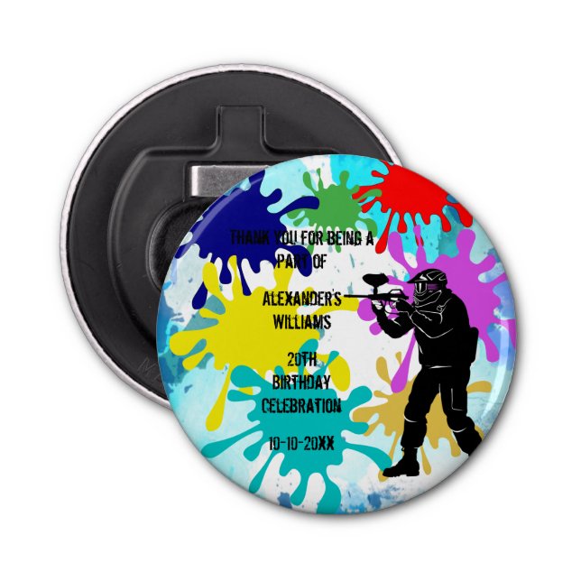 Paintball Party Bottle Opener (Front)