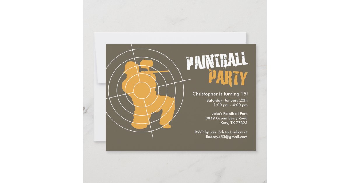 Paintball Party Invitations Zazzle