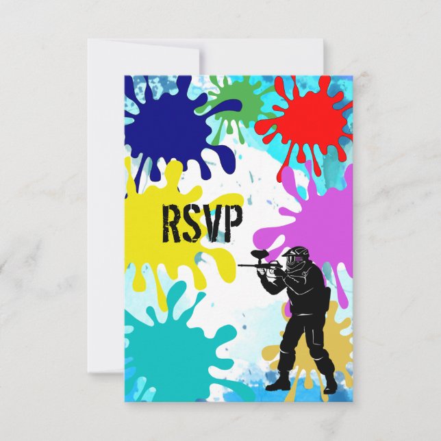Paintball Party RSVP Card (Front)