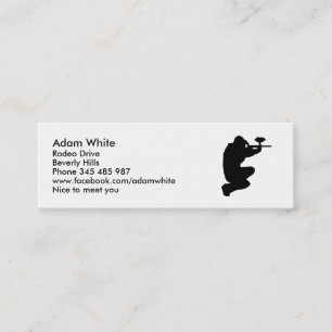 Paintball player mini business card