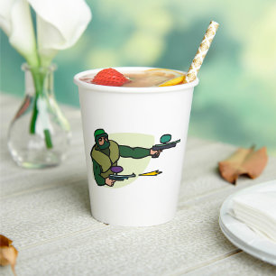 Paintball Player Paper Cups