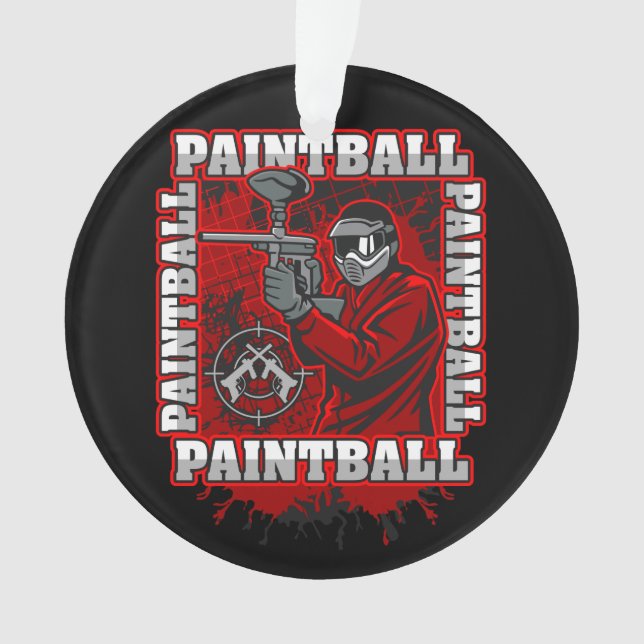 Paintball Player Red Team Colours Ornament (Front)