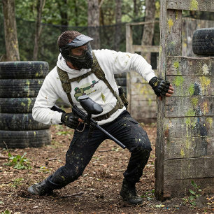 Paintball Player with Dual Markers Action Sports Hoodie