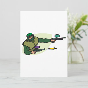 Paintball Player with Dual Markers Action Sports  Invitation