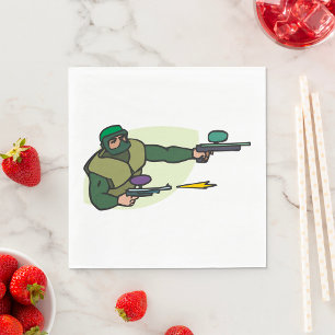Paintball Player with Dual Markers Action Sports  Napkin