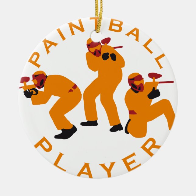 paintball players ceramic ornament (Front)