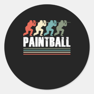 Paintball Players Vintage Retro Paintball Marker G Classic Round Sticker