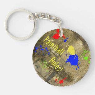 Paintball Rules Text Keychain