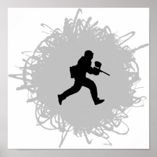 Paintball Scribble Style Poster