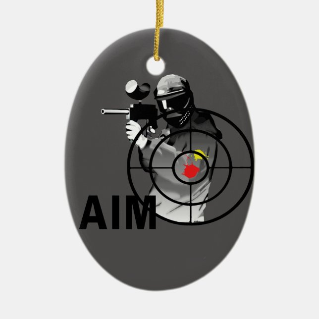 Paintball Shooter - Aim Ceramic Ornament (Front)