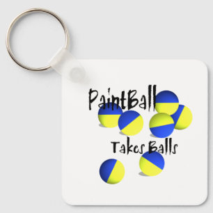 Paintball takes Balls Keychain
