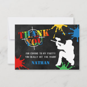 Paintball Teen Boys Birthday Party Thank You Card
