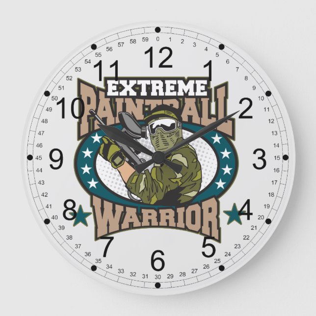 Paintball Warrior Large Clock (Front)