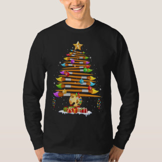 Paintbrush Christmas Tree Decor Xmas for Artist Ar T-Shirt