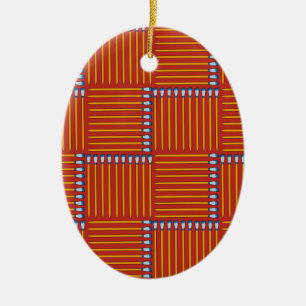 Paintbrush Crosshatch Ceramic Ornament
