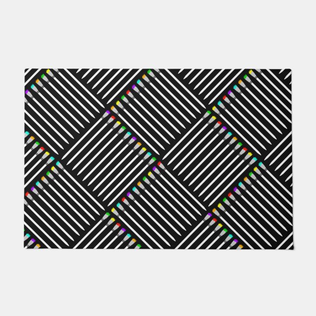 Paintbrush Crosshatch Doormat (Front)