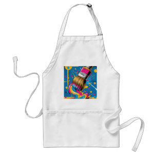 Paintbrush drawing colourful ink stroke standard apron