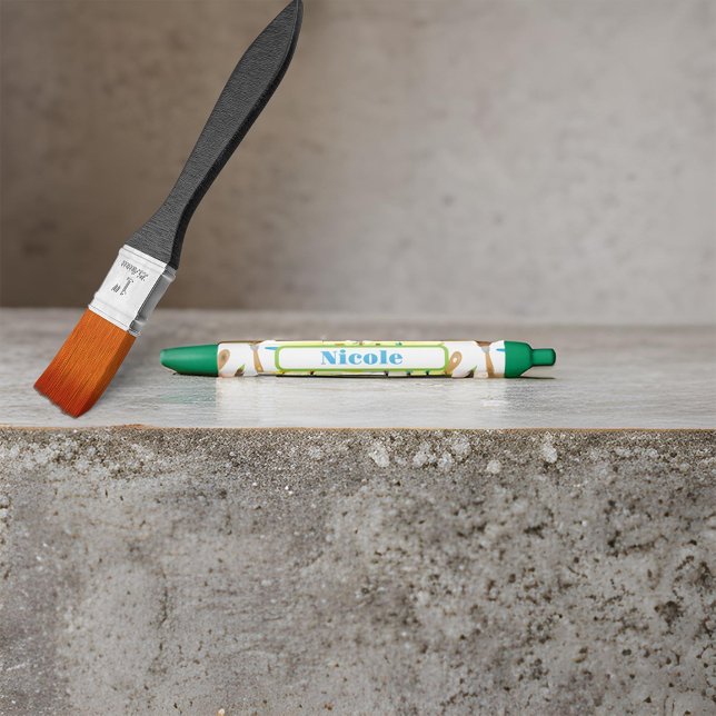 Paintbrush Pattern With Your Name Black Ink Pen (Creator Uploaded)