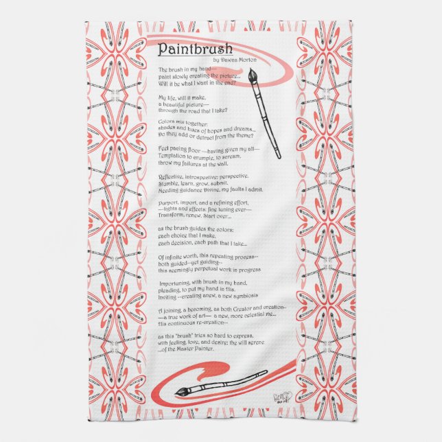 paintbrush poem kitchen towel (Vertical)