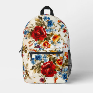 Painted Еlegant & Delicate Colourful Summer Flower Printed Backpack