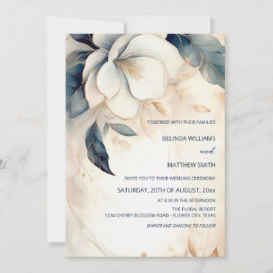 Painted 3 dimensional Flower Invitation