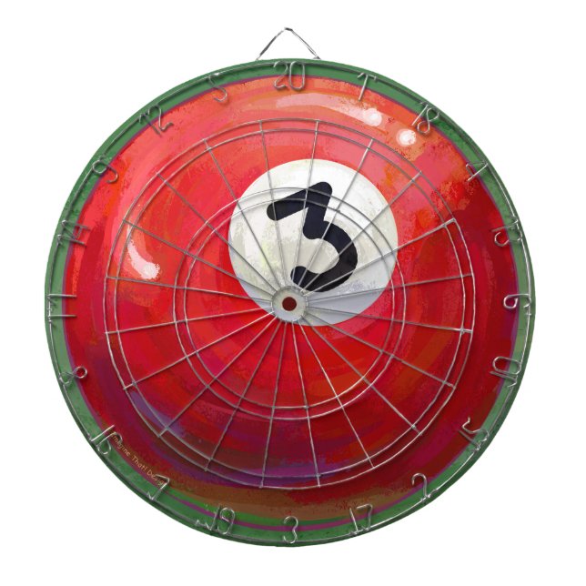 Painted 3 Pool Ball Pattern Dartboard (Front)