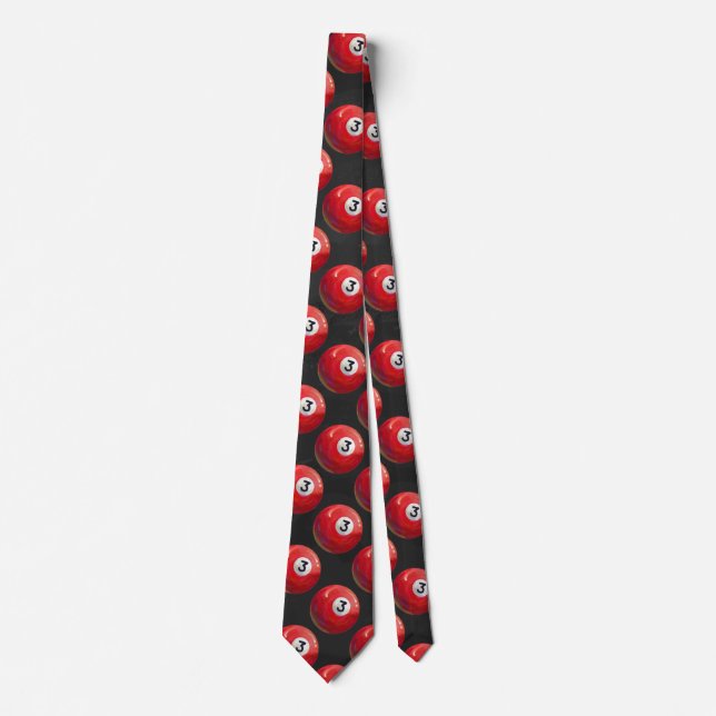 Painted 3 Pool Ball Pattern Tie (Front)