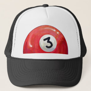 Painted 3 Pool Ball Pattern Trucker Hat