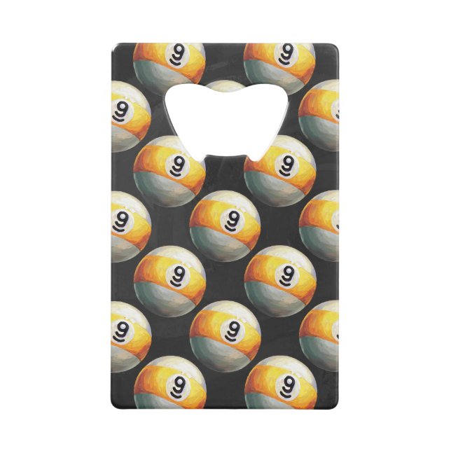 Painted 9 Ball Pattern Wallet Bottle Opener (Front)
