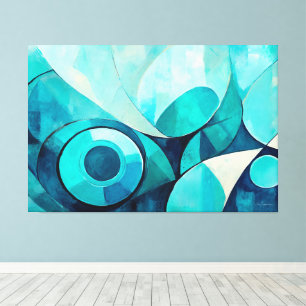 Painted abstract art in Blue 02 Canvas Print