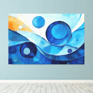 Painted abstract art in Blue 03 Canvas Print