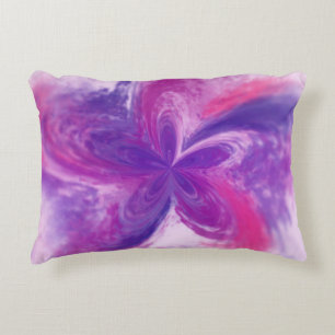 Painted Abstract Fantasy Flower Watercolor Accent Pillow