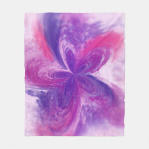 Painted Abstract Fantasy Flower Watercolor Fleece Blanket