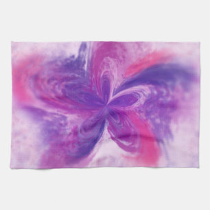 Painted Abstract Fantasy Flower Watercolor Kitchen Towel