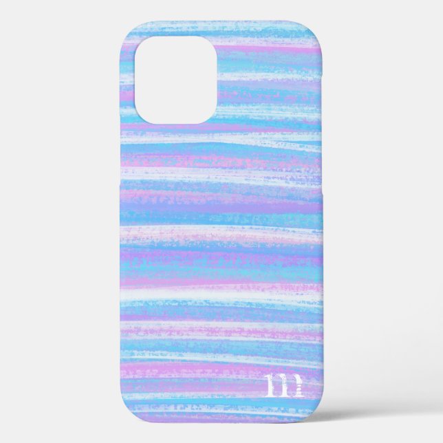 Painted Acrylic Stripes Turquoise Pink Purple Case-Mate iPhone Case (Back)