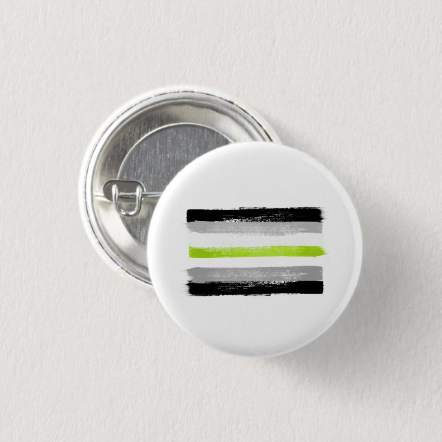 PAINTED AGENDER PRIDE FLAG 1 INCH ROUND BUTTON (Front & Back)