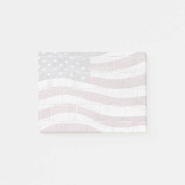 Painted American Flag on Brick Wall Texture Post-it Notes (Front)