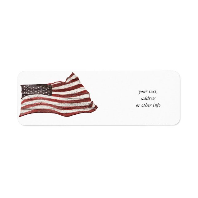 Painted American Flag on Rustic Wood Texture (Front)