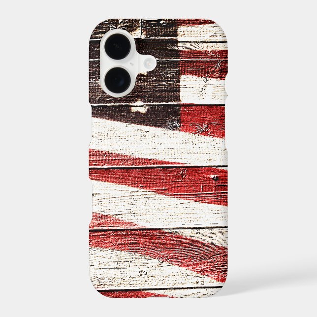 Painted American Flag on Rustic Wood Texture (Back)