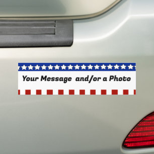 Painted American Flag on Rustic Wood Texture Bumper Sticker