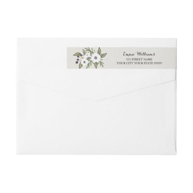 Painted Anemones return address label (Back)