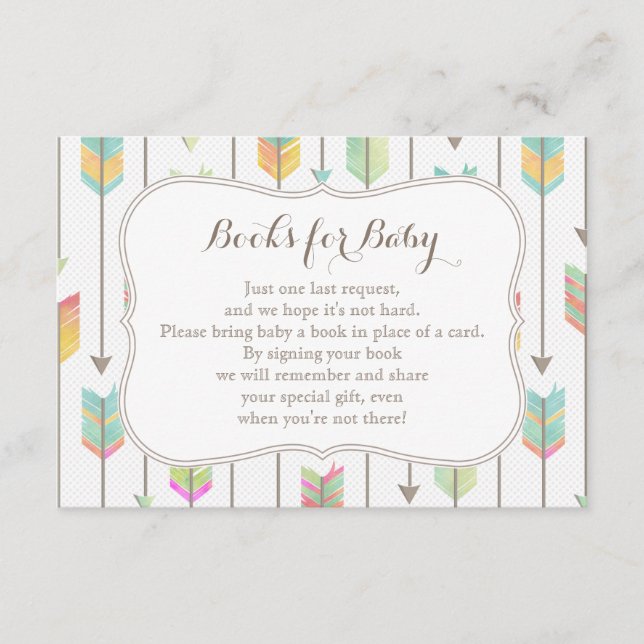 Painted Arrows Books for Baby Insert Card (Front)