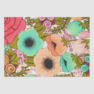 Painted Art Flowers Art Journal Gift Wrap Wrapping Tissue Paper