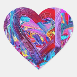 Painted Art Heart, Brushstrokes Heart Sticker