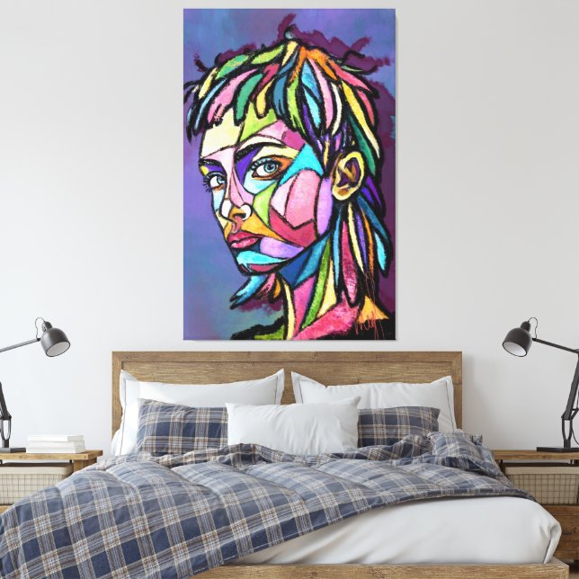 Painted Art Woman Canvas Print (Insitu(Bedroom))