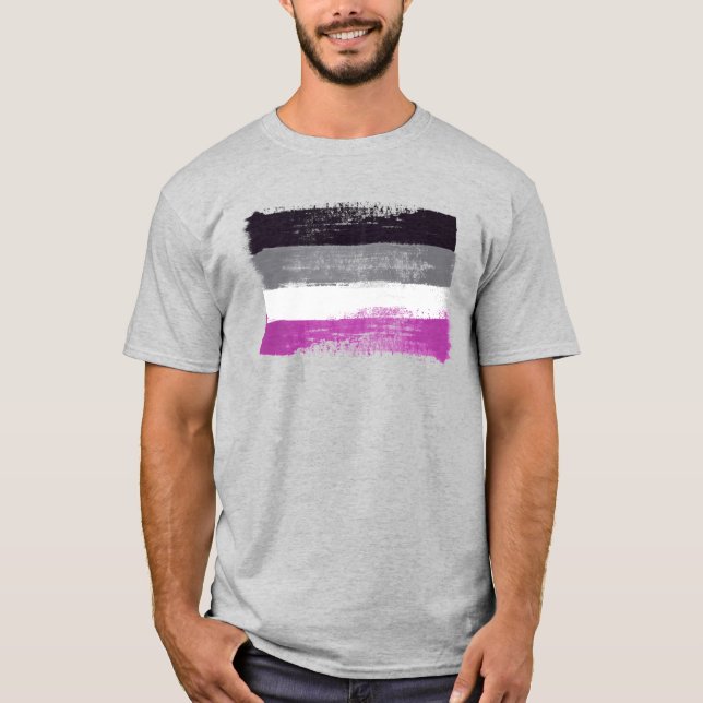 Painted Asexual Pride T-Shirt (Front)